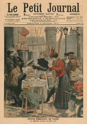 Street scenes of Paris, breakfast in open air, illustration from 